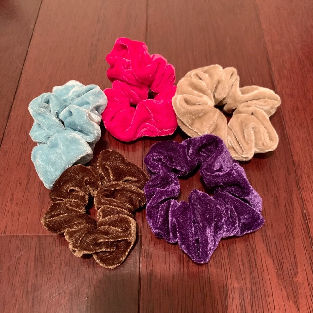 5 Pack Velvet Hair Scrunchies